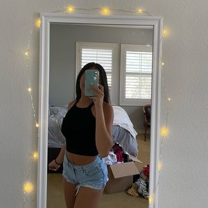 brandy black halter tank